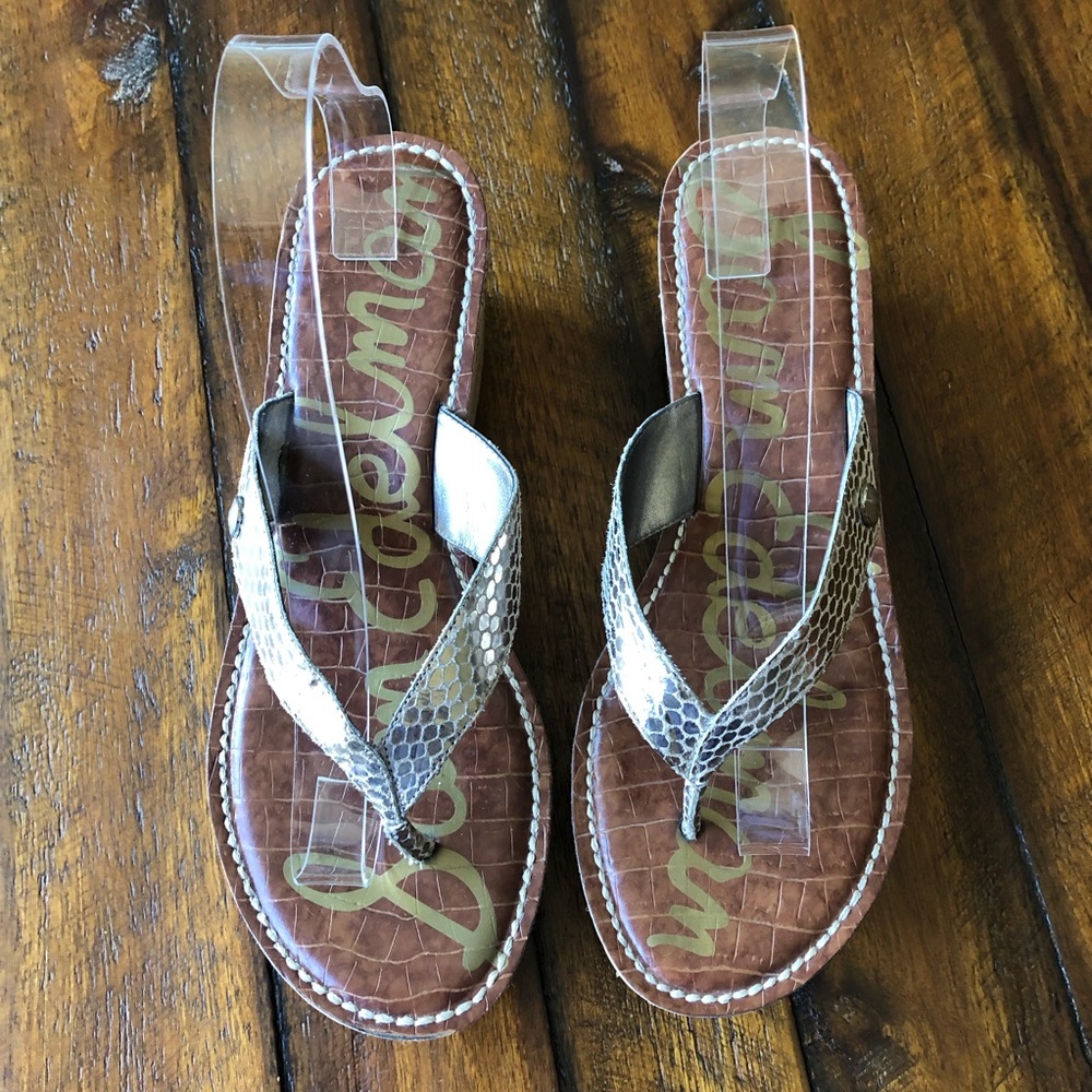 Sam Edelman Romy Wedge Sandal Light Gold and Cork - Picture 6 of 11